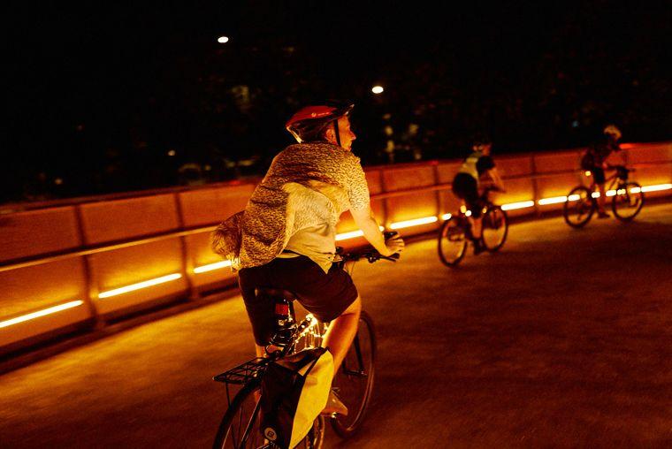 Riders out on a recent Sydney Bike Rave after dark